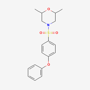 molecular formula C18H21NO4S B2901146 2,6-Dimethyl-4-((4-phenoxyphenyl)sulfonyl)morpholine CAS No. 314043-25-9