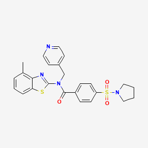 molecular formula C25H24N4O3S2 B2901147 N-(4-methylbenzo[d]thiazol-2-yl)-N-(pyridin-4-ylmethyl)-4-(pyrrolidin-1-ylsulfonyl)benzamide CAS No. 941869-48-3