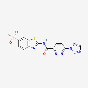 N-(6-(methylsulfonyl)benzo[d]thiazol-2-yl)-6-(1H-1,2,4-triazol-1-yl)pyridazine-3-carboxamide