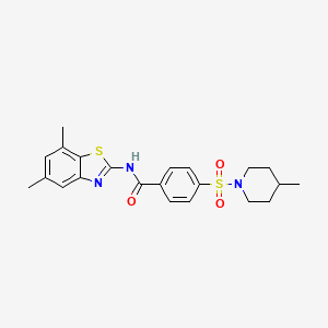 N-(5,7-dimethylbenzo[d]thiazol-2-yl)-4-((4-methylpiperidin-1-yl)sulfonyl)benzamide