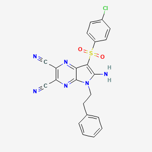 6-amino-7-(4-chlorophenylsulfonyl)-5-phenethyl-5H-pyrrolo[2,3-dicarbonitrile