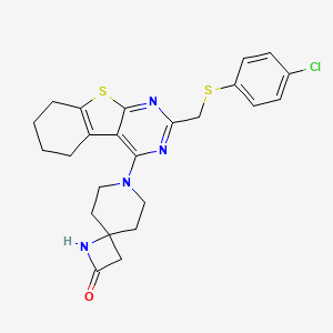 7-(5-{[(4-Chlorophenyl)sulfanyl]methyl}-8-thia-4,6-diazatricyclo[7.4.0.0^{2,7}]trideca-1(9),2(7),3,5-tetraen-3-yl)-1,7-diazaspiro[3.5]nonan-2-one