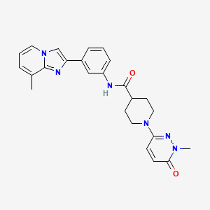 1-(1-methyl-6-oxo-1,6-dihydropyridazin-3-yl)-N-(3-(8-methylimidazo[1,2-a]pyridin-2-yl)phenyl)piperidine-4-carboxamide