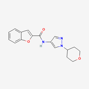 molecular formula C17H17N3O3 B2901175 N-[1-(oxan-4-yl)-1H-pyrazol-4-yl]-1-benzofuran-2-carboxamide CAS No. 1796948-44-1