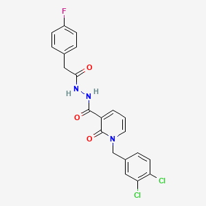 1-(3,4-dichlorobenzyl)-N'-(2-(4-fluorophenyl)acetyl)-2-oxo-1,2-dihydropyridine-3-carbohydrazide