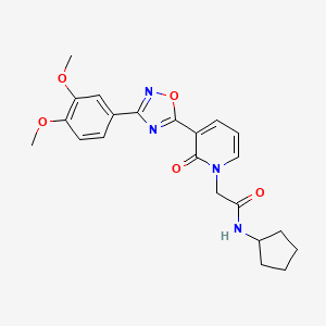 N-cyclopentyl-2-(3-(3-(3,4-dimethoxyphenyl)-1,2,4-oxadiazol-5-yl)-2-oxopyridin-1(2H)-yl)acetamide