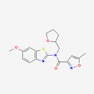 N-(6-methoxybenzo[d]thiazol-2-yl)-5-methyl-N-((tetrahydrofuran-2-yl)methyl)isoxazole-3-carboxamide