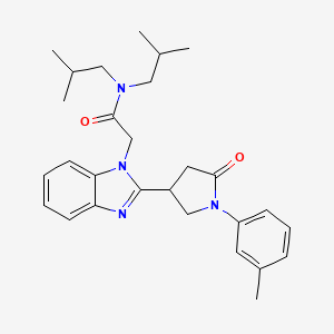 2-{2-[1-(3-methylphenyl)-5-oxopyrrolidin-3-yl]benzimidazolyl}-N,N-bis(2-methyl propyl)acetamide