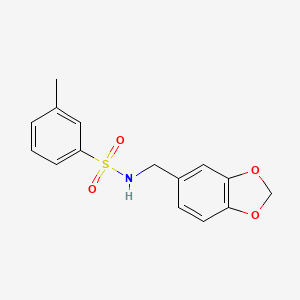 N-(1,3-benzodioxol-5-ylmethyl)-3-methylbenzenesulfonamide