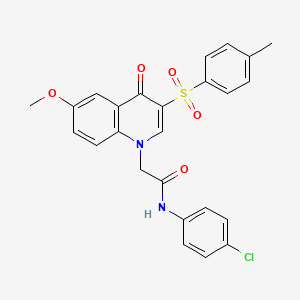 molecular formula C25H21ClN2O5S B2901199 N-(4-chlorophenyl)-2-[6-methoxy-3-(4-methylbenzenesulfonyl)-4-oxo-1,4-dihydroquinolin-1-yl]acetamide CAS No. 902278-07-3