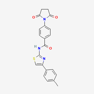 4-(2,5-dioxopyrrolidin-1-yl)-N-[4-(4-methylphenyl)-1,3-thiazol-2-yl]benzamide