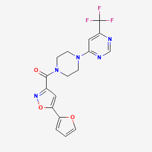 (5-(Furan-2-yl)isoxazol-3-yl)(4-(6-(trifluoromethyl)pyrimidin-4-yl)piperazin-1-yl)methanone