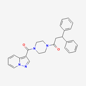 3,3-Diphenyl-1-(4-(pyrazolo[1,5-a]pyridine-3-carbonyl)piperazin-1-yl)propan-1-one