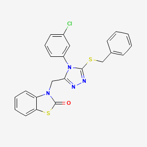 3-((5-(benzylthio)-4-(3-chlorophenyl)-4H-1,2,4-triazol-3-yl)methyl)benzo[d]thiazol-2(3H)-one
