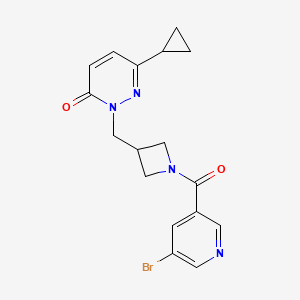 2-[[1-(5-Bromopyridine-3-carbonyl)azetidin-3-yl]methyl]-6-cyclopropylpyridazin-3-one