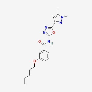 N-(5-(1,5-dimethyl-1H-pyrazol-3-yl)-1,3,4-oxadiazol-2-yl)-3-(pentyloxy)benzamide