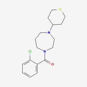 molecular formula C17H23ClN2OS B2901241 (2-chlorophenyl)(4-(tetrahydro-2H-thiopyran-4-yl)-1,4-diazepan-1-yl)methanone CAS No. 2034208-50-7