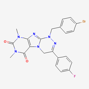 molecular formula C22H18BrFN6O2 B2901244 1-(4-bromobenzyl)-3-(4-fluorophenyl)-7,9-dimethyl-7,9-dihydro-[1,2,4]triazino[3,4-f]purine-6,8(1H,4H)-dione CAS No. 941998-78-3