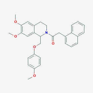 molecular formula C31H31NO5 B2901245 1-(6,7-dimethoxy-1-((4-methoxyphenoxy)methyl)-3,4-dihydroisoquinolin-2(1H)-yl)-2-(naphthalen-1-yl)ethanone CAS No. 680603-69-4