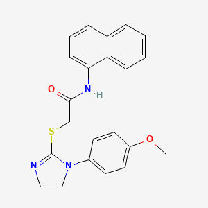 molecular formula C22H19N3O2S B2901247 2-((1-(4-methoxyphenyl)-1H-imidazol-2-yl)thio)-N-(naphthalen-1-yl)acetamide CAS No. 688336-09-6