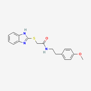 molecular formula C18H19N3O2S B2901249 2-(1H-benzimidazol-2-ylsulfanyl)-N-[2-(4-methoxyphenyl)ethyl]acetamide CAS No. 386763-80-0