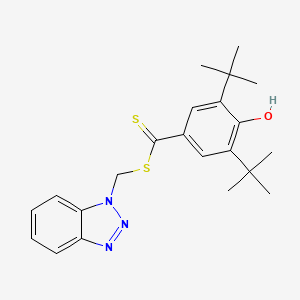 molecular formula C22H27N3OS2 B2901253 4-[(1H-1,2,3-Benzotriazol-1-ylmethyl)sulfanylcarbothioyl]-2,6-di-tert-butylphenol CAS No. 300680-57-3