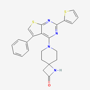 molecular formula C23H20N4OS2 B2901254 7-[5-Phenyl-2-(thiophen-2-yl)thieno[2,3-d]pyrimidin-4-yl]-1,7-diazaspiro[3.5]nonan-2-one CAS No. 1240909-30-1