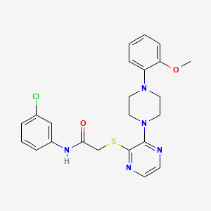 molecular formula C23H24ClN5O2S B2901255 N-(3-chlorophenyl)-2-({3-[4-(2-methoxyphenyl)piperazin-1-yl]pyrazin-2-yl}sulfanyl)acetamide CAS No. 1116007-39-6