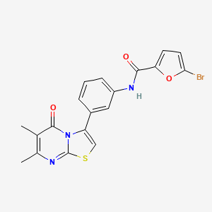 molecular formula C19H14BrN3O3S B2901258 5-bromo-N-(3-(6,7-dimethyl-5-oxo-5H-thiazolo[3,2-a]pyrimidin-3-yl)phenyl)furan-2-carboxamide CAS No. 1021116-19-7