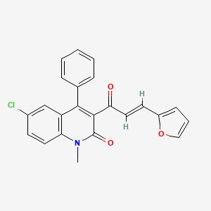 molecular formula C23H16ClNO3 B2901259 (E)-6-chloro-3-(3-(furan-2-yl)acryloyl)-1-methyl-4-phenylquinolin-2(1H)-one CAS No. 797782-06-0