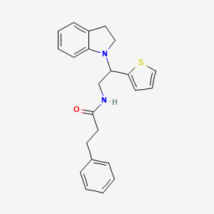 N-(2-(indolin-1-yl)-2-(thiophen-2-yl)ethyl)-3-phenylpropanamide