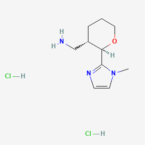 molecular formula C10H19Cl2N3O B2901269 rac-[(2R,3S)-2-(1-methyl-1H-imidazol-2-yl)oxan-3-yl]methanamine dihydrochloride CAS No. 2059917-76-7