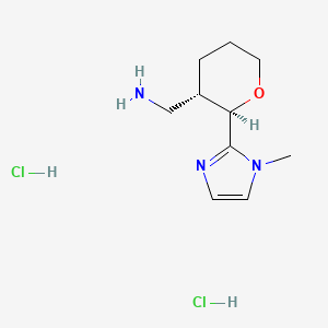 molecular formula C10H19Cl2N3O B2901269 [(2R,3S)-2-(1-Methylimidazol-2-yl)oxan-3-yl]methanamine;dihydrochloride CAS No. 2059917-76-7