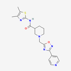N-(4,5-dimethylthiazol-2-yl)-1-((3-(pyridin-4-yl)-1,2,4-oxadiazol-5-yl)methyl)piperidine-3-carboxamide