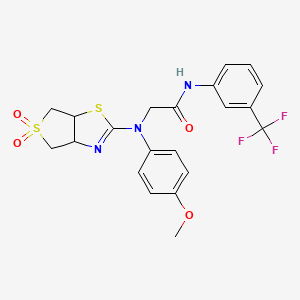 2-((5,5-dioxido-3a,4,6,6a-tetrahydrothieno[3,4-d]thiazol-2-yl)(4-methoxyphenyl)amino)-N-(3-(trifluoromethyl)phenyl)acetamide