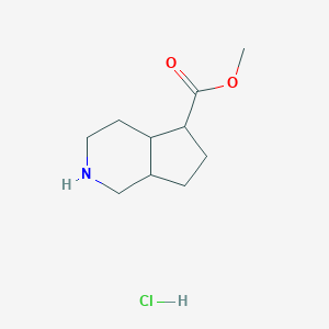 molecular formula C10H18ClNO2 B2901279 Methyl 2,3,4,4a,5,6,7,7a-octahydro-1H-cyclopenta[c]pyridine-5-carboxylate;hydrochloride CAS No. 2416237-56-2