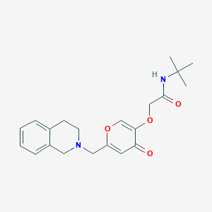 molecular formula C21H26N2O4 B2901301 N-tert-butyl-2-({4-oxo-6-[(1,2,3,4-tetrahydroisoquinolin-2-yl)methyl]-4H-pyran-3-yl}oxy)acetamide CAS No. 898420-46-7