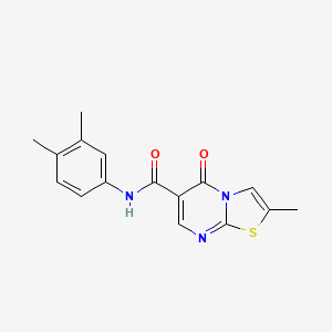 molecular formula C16H15N3O2S B2901306 N-(3,4-dimethylphenyl)-2-methyl-5-oxo-5H-[1,3]thiazolo[3,2-a]pyrimidine-6-carboxamide CAS No. 896340-40-2
