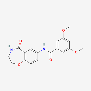 B2901323 3,5-dimethoxy-N-(5-oxo-2,3,4,5-tetrahydrobenzo[f][1,4]oxazepin-7-yl)benzamide CAS No. 922129-50-8