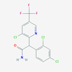 molecular formula C14H8Cl3F3N2O B2901329 2-[3-Chloro-5-(trifluoromethyl)pyridin-2-yl]-2-(2,4-dichlorophenyl)acetamide CAS No. 338407-80-0