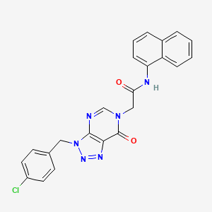molecular formula C23H17ClN6O2 B2901334 2-(3-(4-chlorobenzyl)-7-oxo-3H-[1,2,3]triazolo[4,5-d]pyrimidin-6(7H)-yl)-N-(naphthalen-1-yl)acetamide CAS No. 892474-36-1