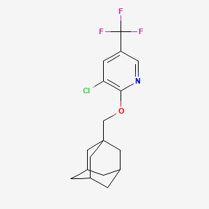 molecular formula C17H19ClF3NO B2901342 2-(1-Adamantylmethoxy)-3-chloro-5-(trifluoromethyl)pyridine CAS No. 339098-66-7