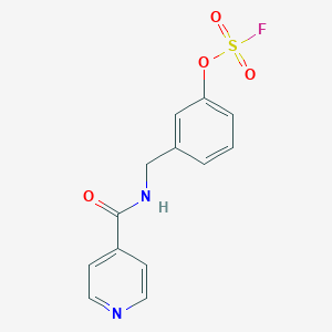 molecular formula C13H11FN2O4S B2901346 4-[(3-Fluorosulfonyloxyphenyl)methylcarbamoyl]pyridine CAS No. 2411262-59-2