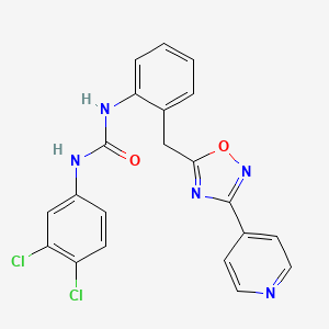molecular formula C21H15Cl2N5O2 B2901366 1-(3,4-Dichlorophenyl)-3-(2-((3-(pyridin-4-yl)-1,2,4-oxadiazol-5-yl)methyl)phenyl)urea CAS No. 1797598-18-5