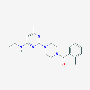 molecular formula C19H25N5O B2901386 N-ethyl-6-methyl-2-[4-(2-methylbenzoyl)piperazin-1-yl]pyrimidin-4-amine CAS No. 923676-98-6