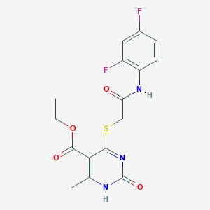 B2901389 ethyl 4-[2-(2,4-difluoroanilino)-2-oxoethyl]sulfanyl-6-methyl-2-oxo-1H-pyrimidine-5-carboxylate CAS No. 946253-10-7