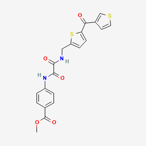 B2901403 Methyl 4-(2-oxo-2-(((5-(thiophene-3-carbonyl)thiophen-2-yl)methyl)amino)acetamido)benzoate CAS No. 1797547-81-9