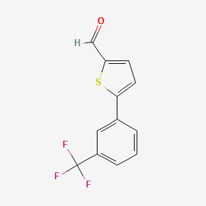 molecular formula C12H7F3OS B2901439 5-[3-(Trifluoromethyl)phenyl]thiophene-2-carbaldehyde CAS No. 886508-92-5