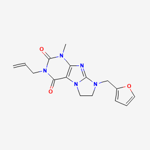 B2901446 6-(Furan-2-ylmethyl)-4-methyl-2-prop-2-enyl-7,8-dihydropurino[7,8-a]imidazole-1,3-dione CAS No. 946309-98-4