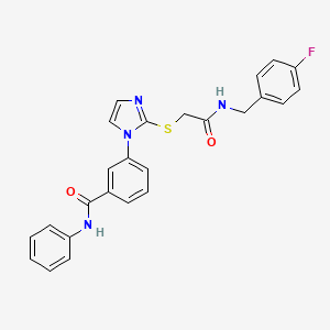 3-(2-((2-((4-fluorobenzyl)amino)-2-oxoethyl)thio)-1H-imidazol-1-yl)-N-phenylbenzamide